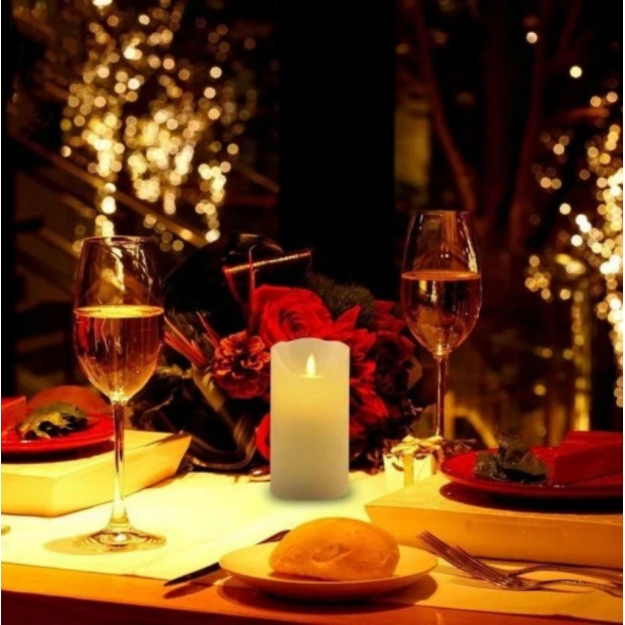 12x LED CANDLE FLAME EFFECT INSERT CANDLE 11CM SET BATTERIES