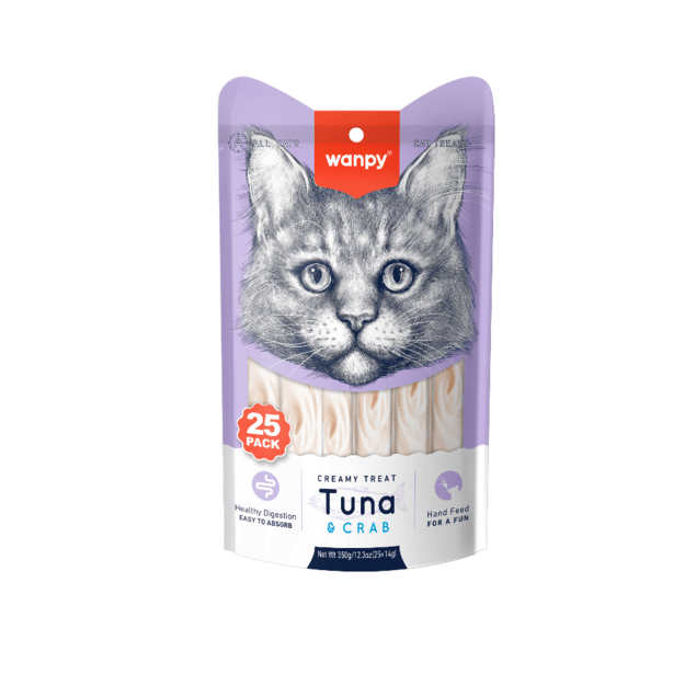 wanpy - Wanpy Cat 25 Pack Creamy Lickable Treat - Tuna & Crab 350g (25x14g) - 350g (25x14g) 1