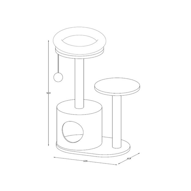 Nordic paws - Scratching Tree Wildwood 1 - White - 60 x 40 x 92 cm 1