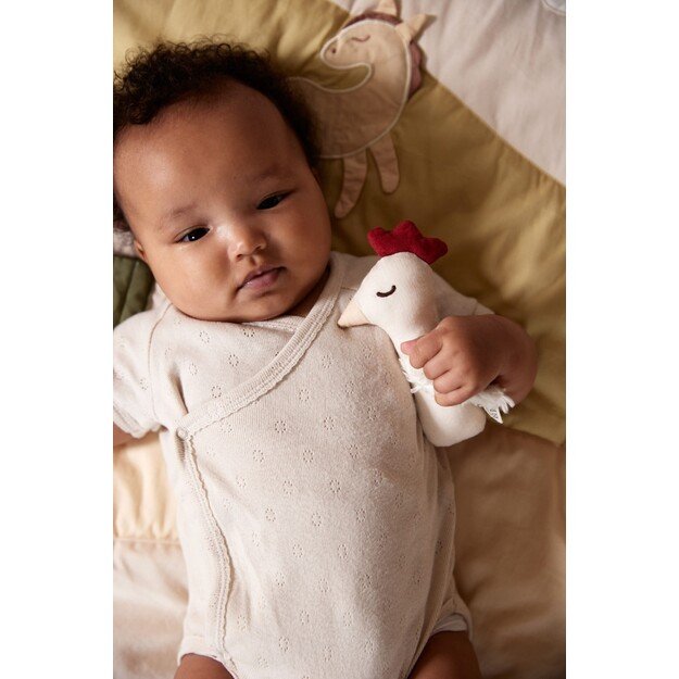 Filibabba - Linen rattle - Chicken - (FI-02808)