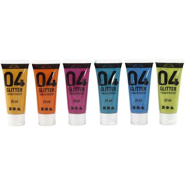 A-Color - Acrylic Paint - Glitter - 6 x 20 ml (32501)