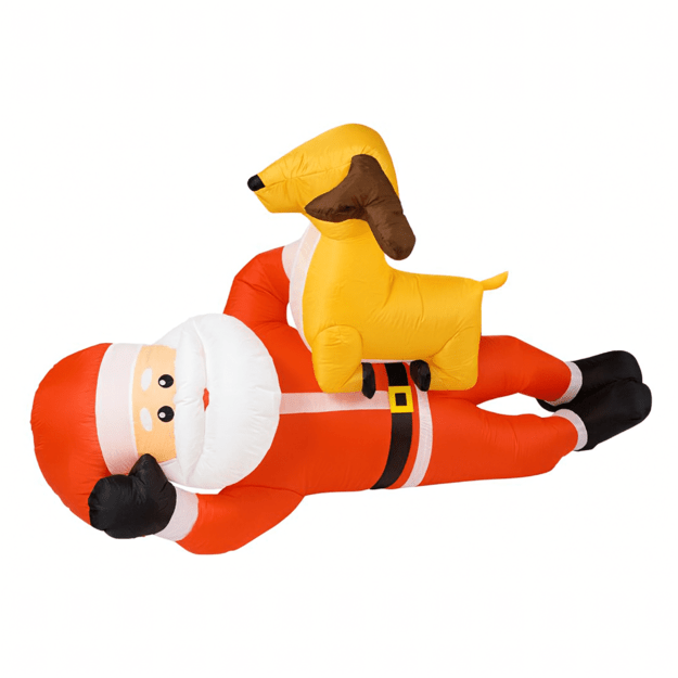 Pripučiamas Kalėdų Senelis su elniais 210 cm Kalėdų apšvietimas Led XXL