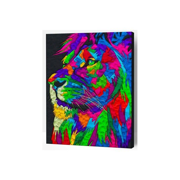 SPLAT PLANET - Clay painting on canvas 30x40cm - Lion (777684) 1