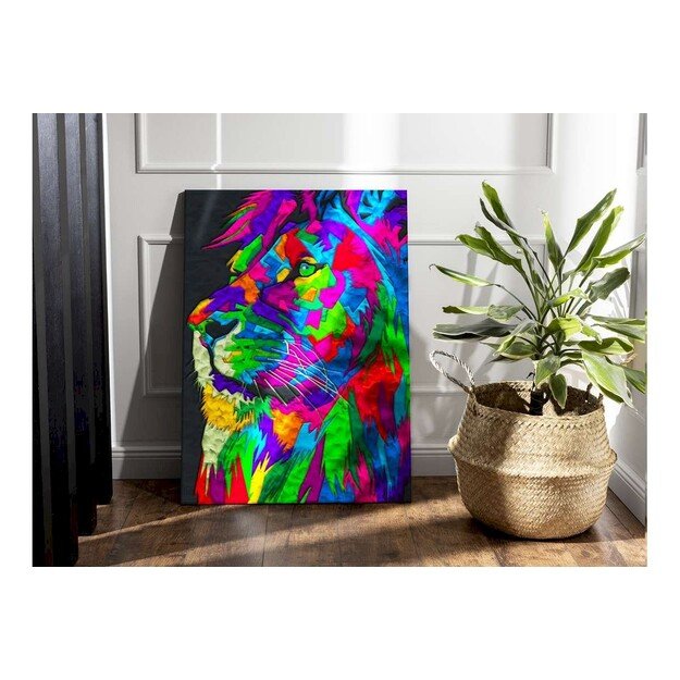 SPLAT PLANET - Clay painting on canvas 30x40cm - Lion (777684) 3