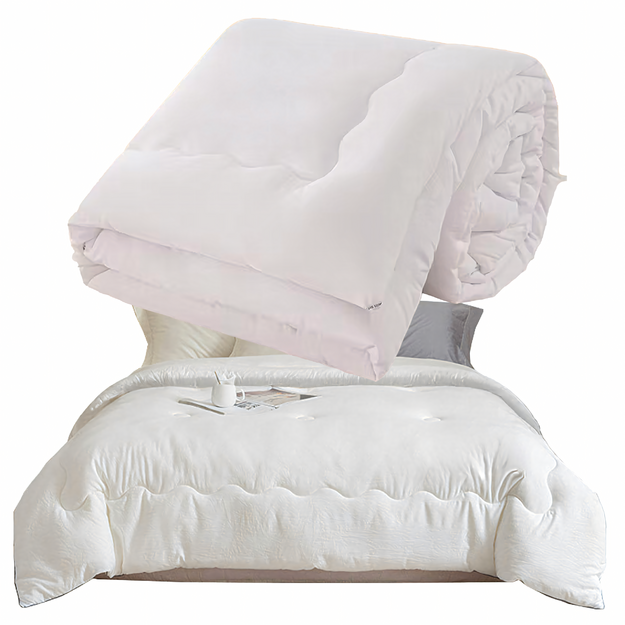 Visu gadu gaisīga, silta ziemas sega 200x220cm, balta