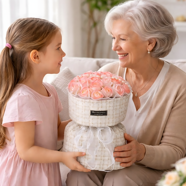 Ziepju rožu rozā LED komplekts Valentīndienai, sieviešu dienas dāvanai dzimšanas dienā