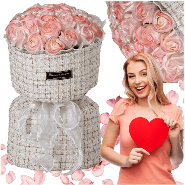 Muilo rožių rožinis LED rinkinys Valentino dienos, moterų dienos dovanai gimtadieniui