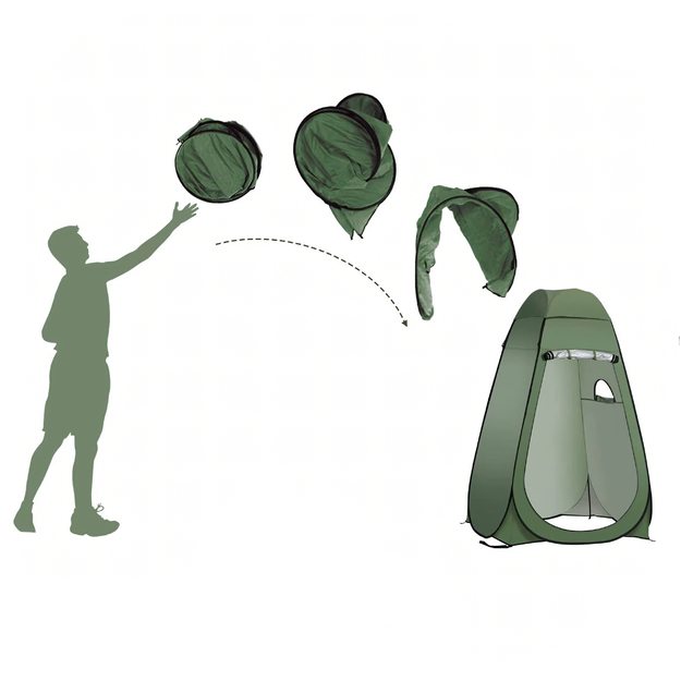 Saliekamā pludmales telts, ģērbtuve, duša, tualete, tūristu tualete