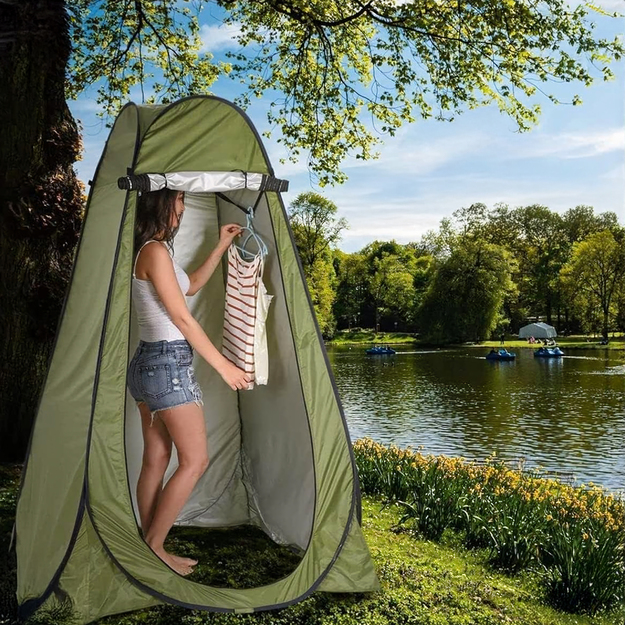 Saliekamā pludmales telts, ģērbtuve, duša, tualete, tūristu tualete