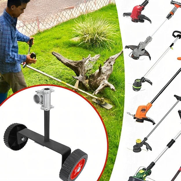 Metal Universal Support Wheels for Lawn Mowers and Trimmers 26-28 mm