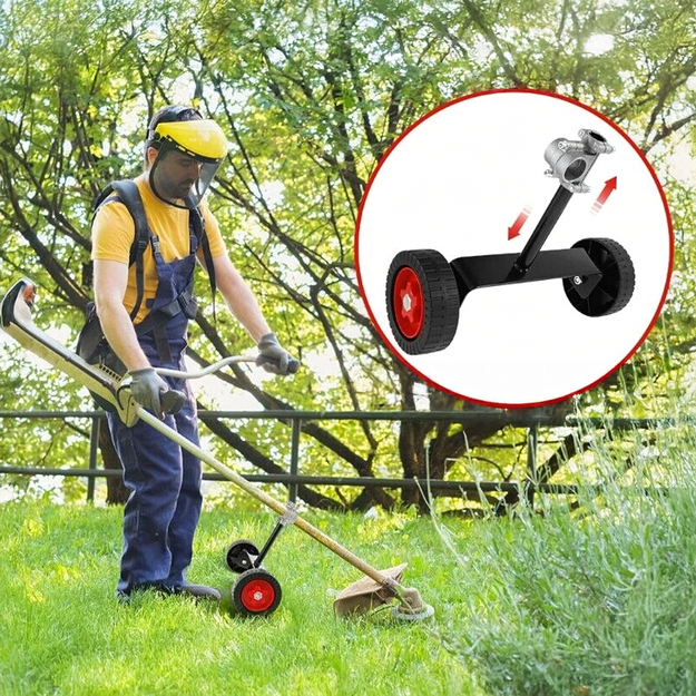 Metal Universal Support Wheels for Lawn Mowers and Trimmers 26-28 mm