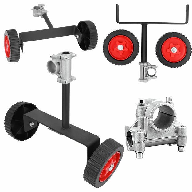 Metal Universal Support Wheels for Lawn Mowers and Trimmers 26-28 mm