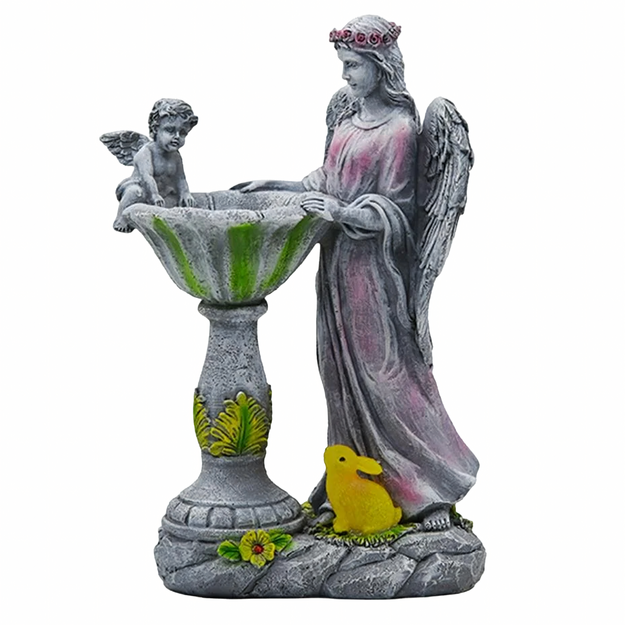 Figūriņas svečtura dekorācija eņģeļa statuja saules enerģijas LED RGB dārzam