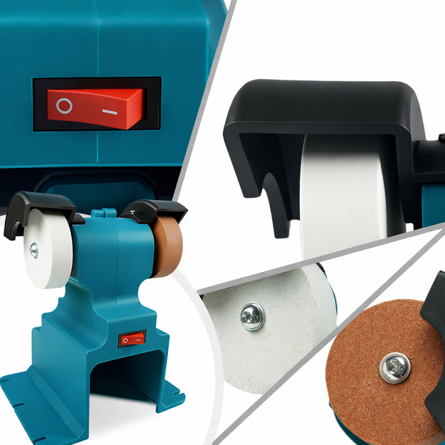 Akumulatora dubultais asināšanas slīpmašīna 2x akmeņiem 2x baterijām