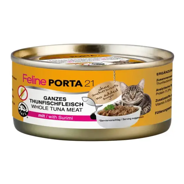 Porta21 - Feline Whole Tuna Meat with Surimi - 156 g
