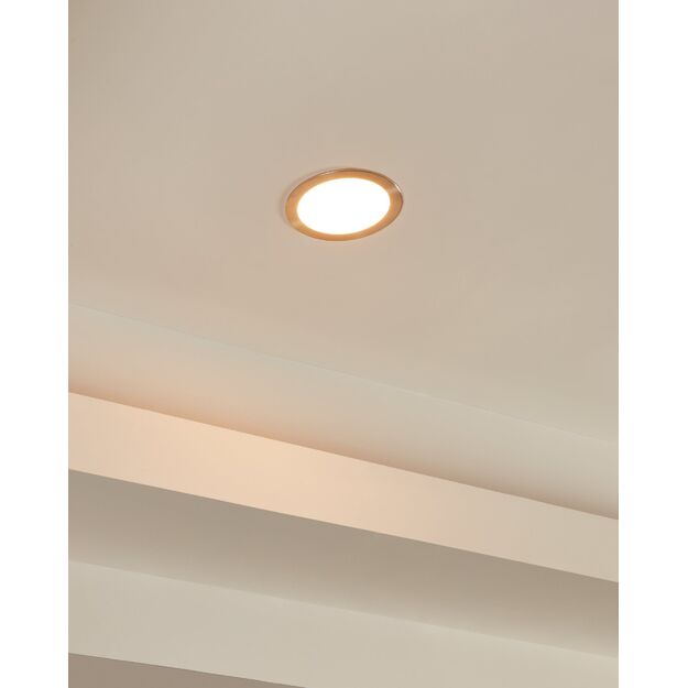 Eglo - Fueva-Z Smart Recessed Light - Brushed Steel Ø16.5 cm - Tunable White - Zigbee & Bluetooth
