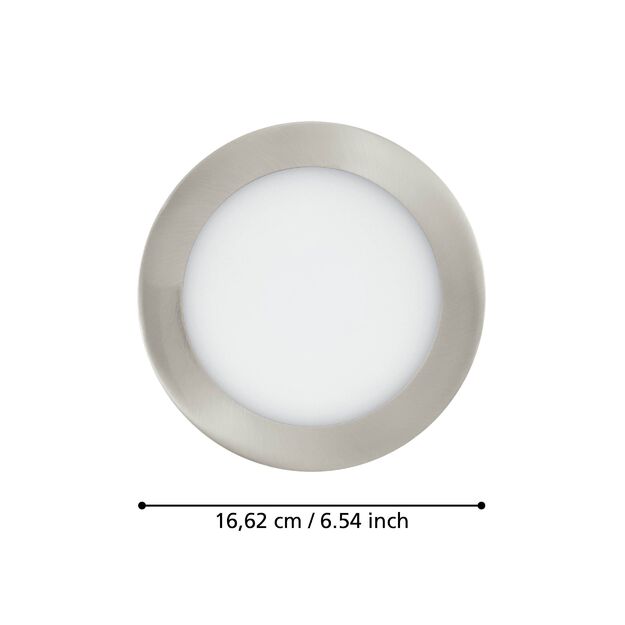 Eglo - Fueva-Z Smart Recessed Light - Brushed Steel Ø16.5 cm - Tunable White - Zigbee & Bluetooth