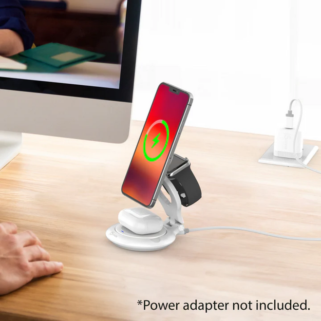 J5create - Qi2 3-In-1 Magnetic Foldable Wireless Charging Station