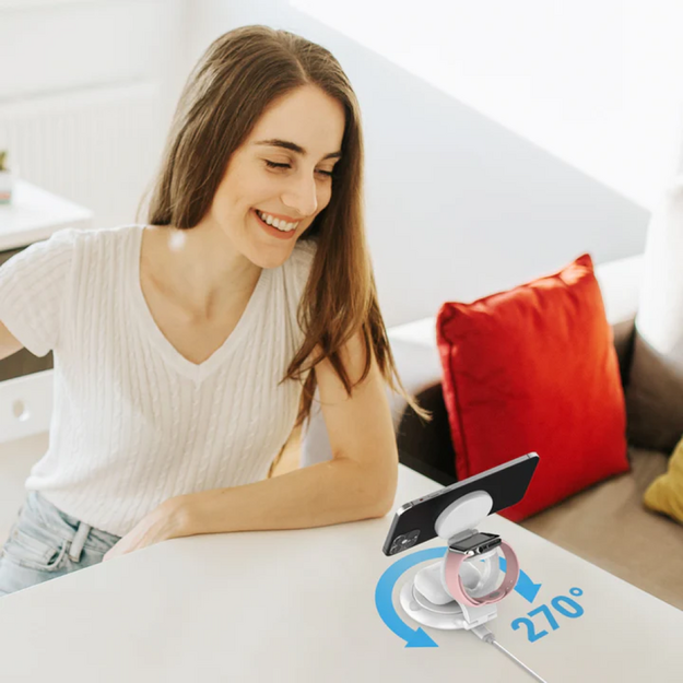 J5create - Qi2 3-In-1 Magnetic Foldable Wireless Charging Station