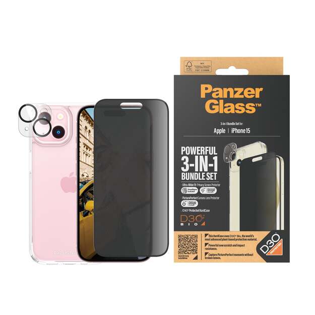 PanzerGlass - Apple Iphone 15 Ultra-Wide Fit 3-in-1 bundle set
