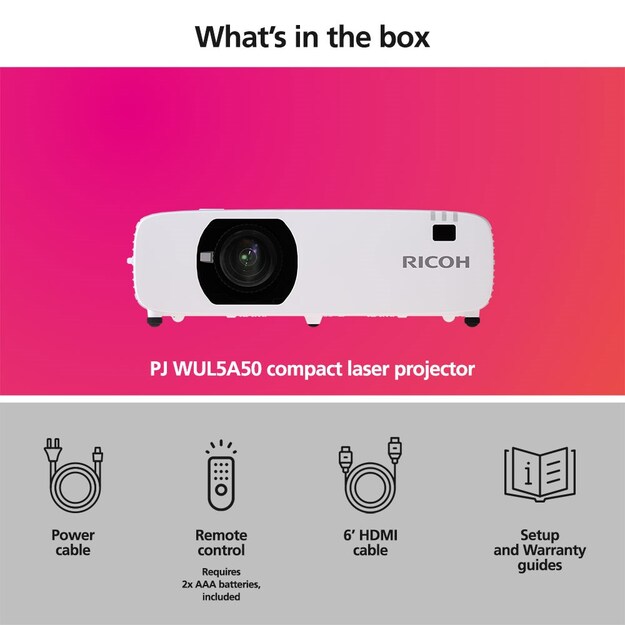 RICOH - Compact Projector PJ WUL5A50 30-300'' (5200 Lumen)