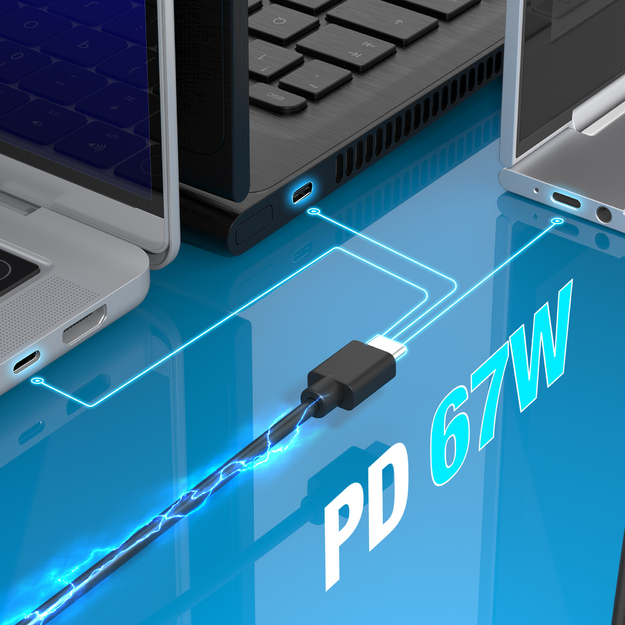 J5create - 67W GaN PD USB-C Mini Charger With 3 Types Of DC Connector - EU