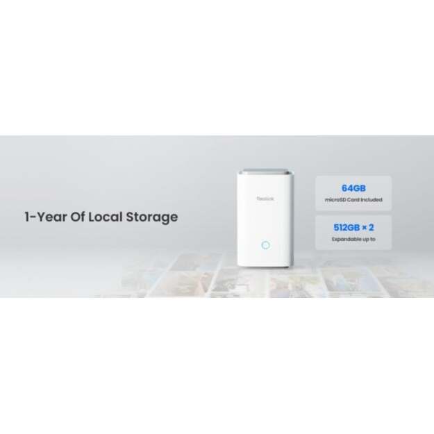 Reolink – Home Hub with 2×Argus 3E Indoor/Outdoor Battery Cameras – White