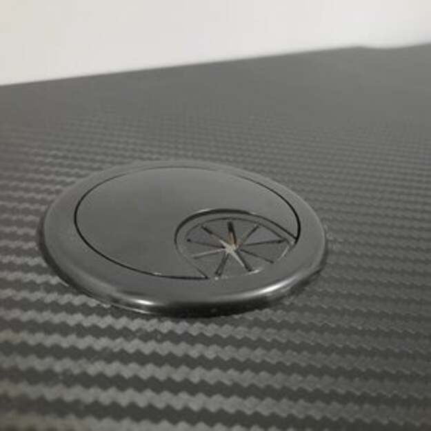 X-Rocker - Ocelot Carbon Gaming Desk - Blue & Red Stickers