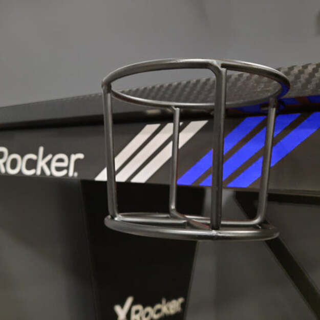 X-Rocker - Ocelot Carbon Gaming Desk - Blue & Red Stickers