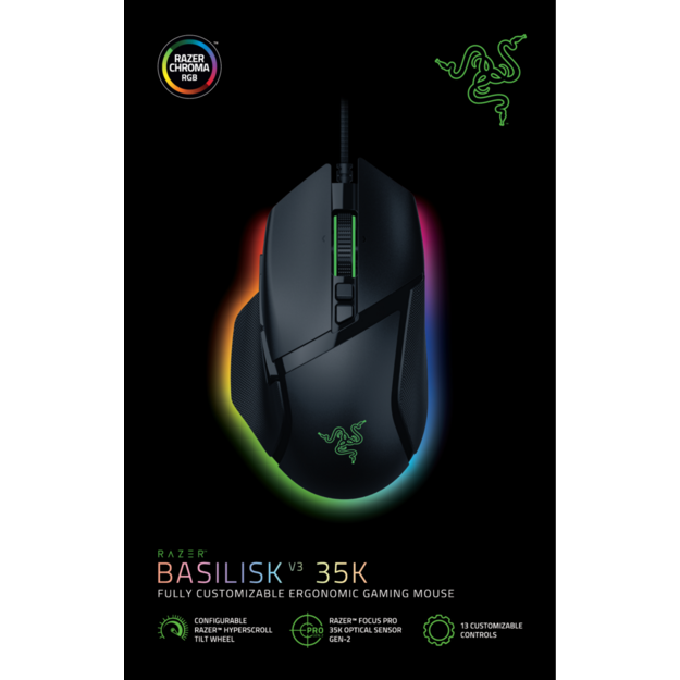 Razer - Basilisk V3 35K Ergonomic Gaming Mouse