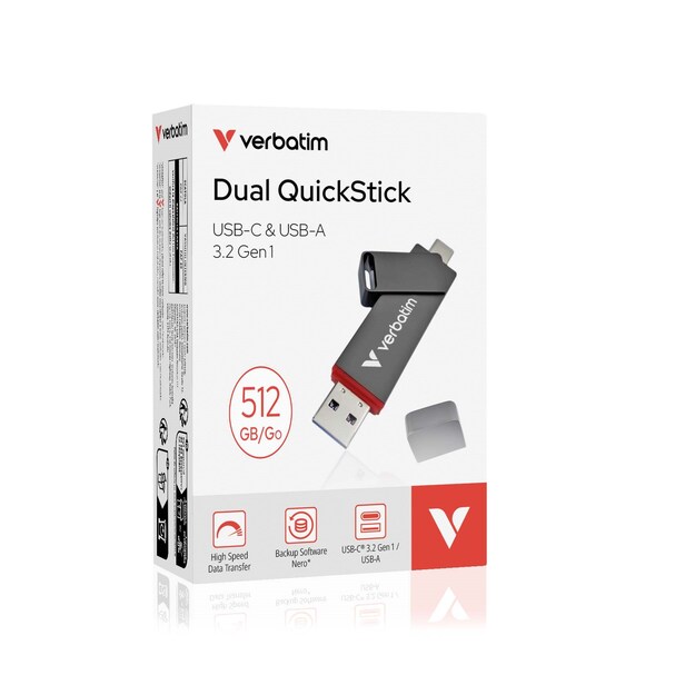 Verbatim - Dual QuickStick USB drive, USB-A/USB-C, USB 3.2 Gen