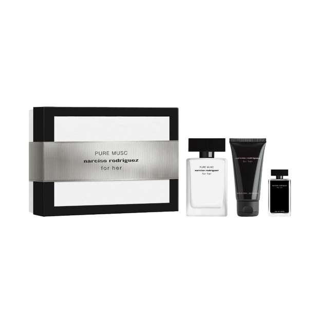 Narciso Rodriguez - Gift Set - Pure Musc EdP 50 ml + Body Lotion 50 ml + For Her EdT 7, 5 ml