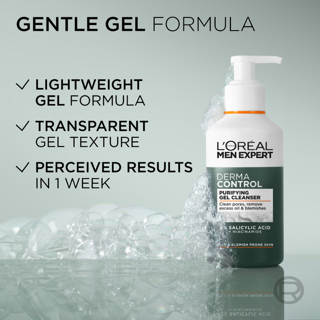 L'Oréal Professionnel - Men Expert Derma Control Purifying Gel Cleanser for sensitive skin - 260 ml