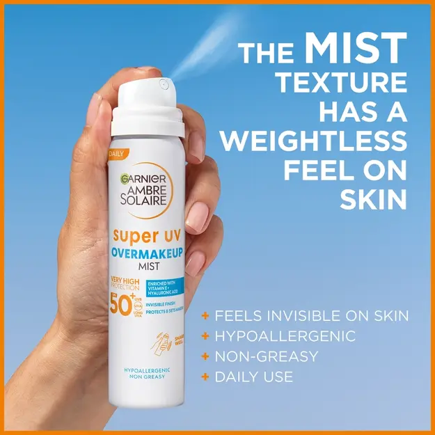 Garnier -Ambre Solaire -Super UV Over Makeup Mist - SPF 50+ - 75 ml