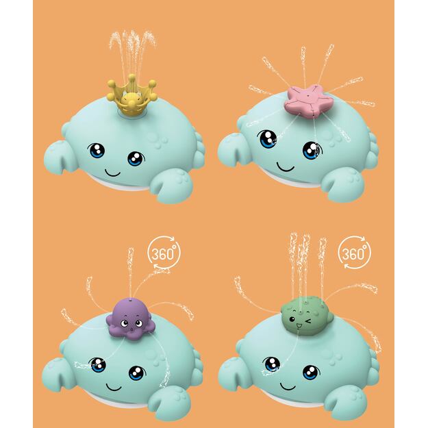 Carlo Baby - Crab with water-spraying accessories and lights +18m Blue (667704)