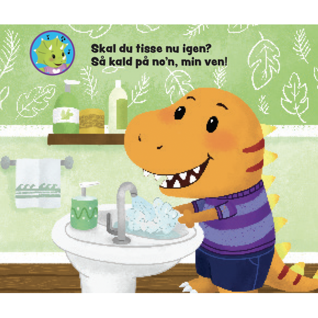 Bog med håndtag: Lille Dino skal på toilettet!