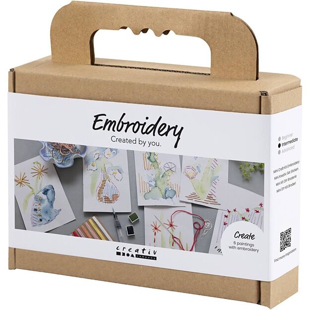 Mini Craft Kit Embroidery - Paintings with embroidery - assorted colours (977860)