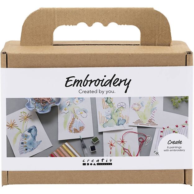 Mini Craft Kit Embroidery - Paintings with embroidery - assorted colours (977860)