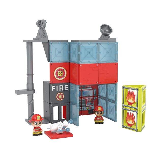 Tile Town - Fire Station, Magnetic Building Set