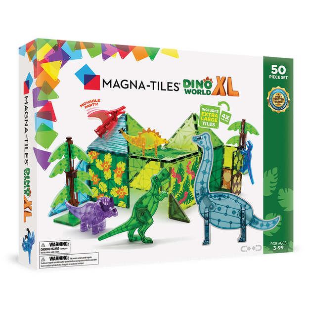 MAGNA-TILES - Dino World XL 50 Piece Set (90228)