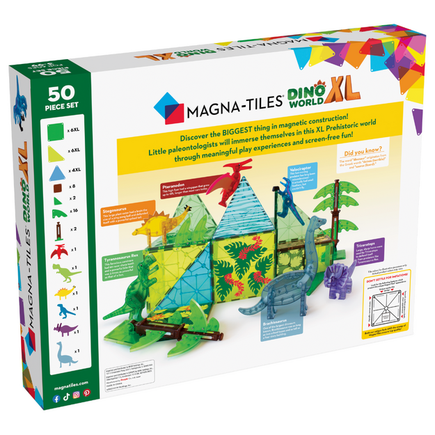 MAGNA-TILES - Dino World XL 50 Piece Set (90228)