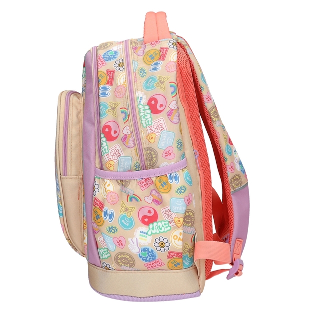 TOPModel - School Backpack GIRL POWER - Beige, Lilac, and Coral (413285)