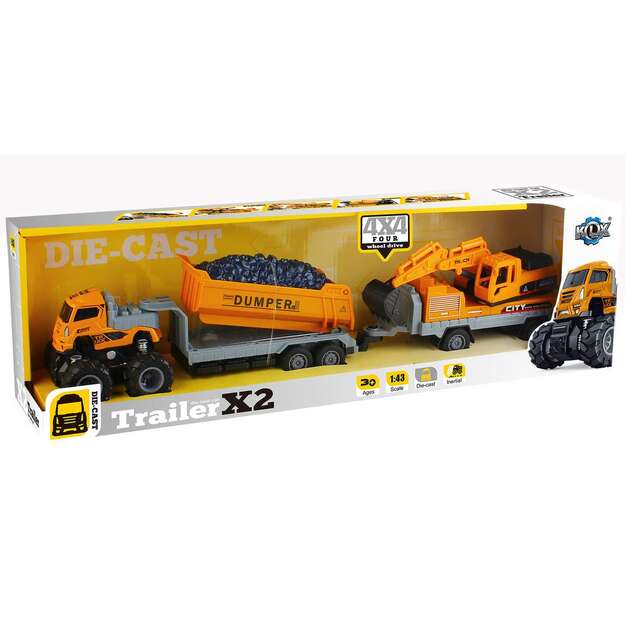 KLX - Die-cast dumper w/hangers, excavator & friction (534676)