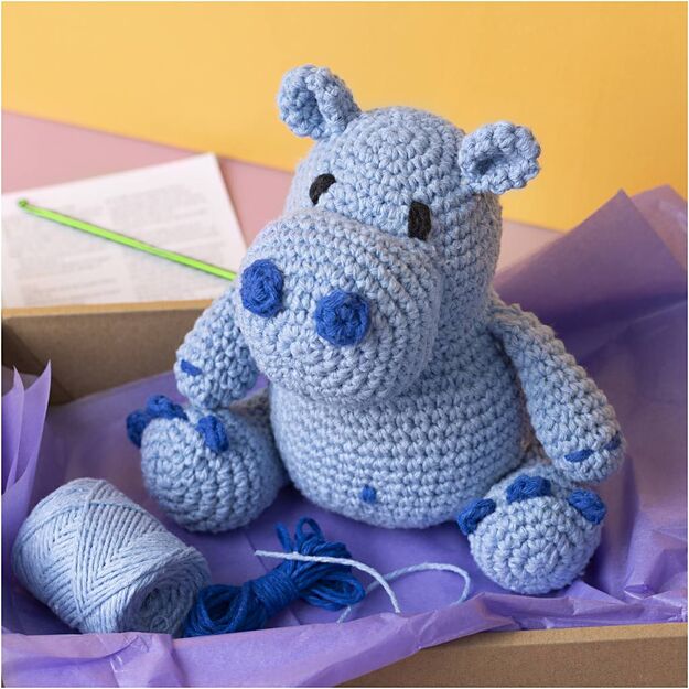 Craft Kit Amigurumi - Hippo - blue - light blue (977866)