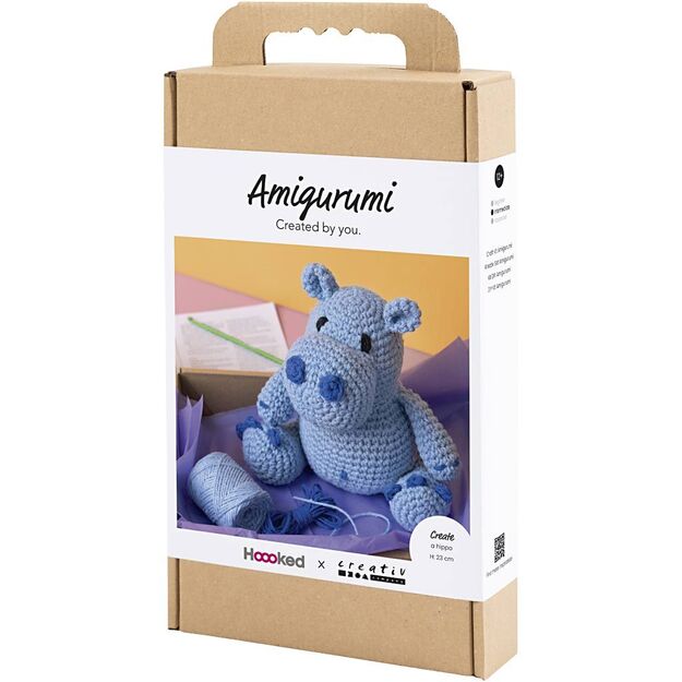 Craft Kit Amigurumi - Hippo - blue - light blue (977866)