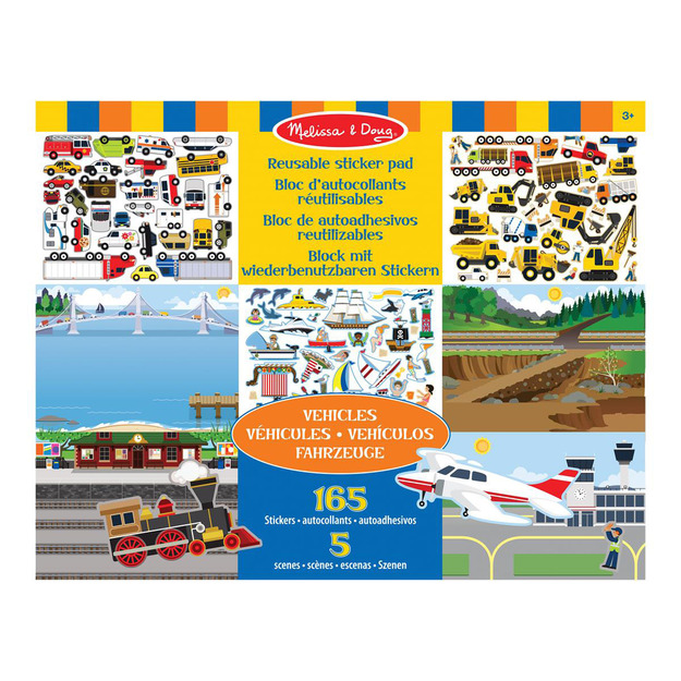 Melissa & Doug - Reusable Stickers Pad Vehicles (806044)