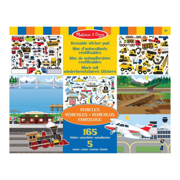 Melissa & Doug - Reusable Stickers Pad Vehicles (806044)