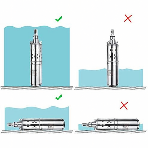 Giluminio šulinio sraigtinis vandens siurblys tvenkinio vandeniui, 1500 W, 2 m³/h efektyvumas