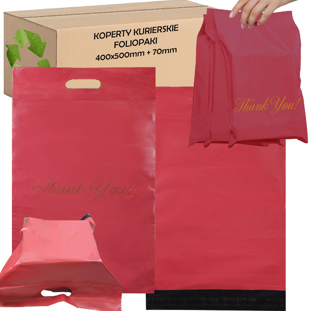 SARKANIE KURJERA POLI MAISINI AR ROKTURI 400x500+70 50 gab. PALDIES