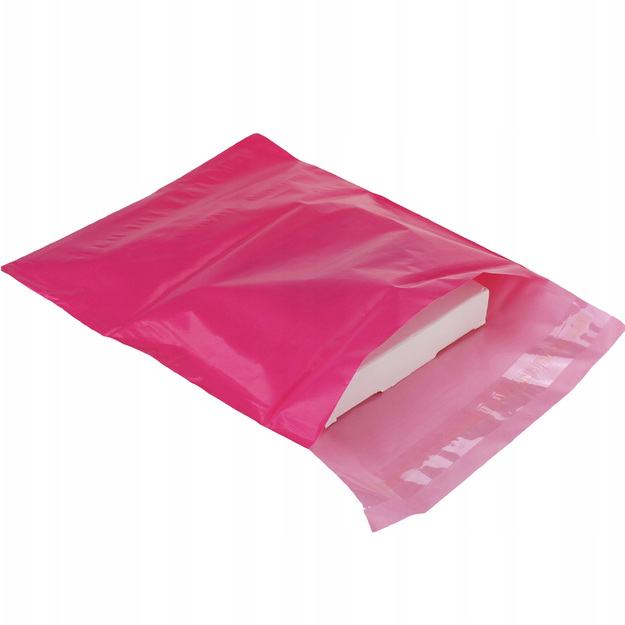 KURJERA POLICIJAS PAKAS ROZĀ APLOKSNĒ TUMŠI ROZĀ FUKSIJAS 450x550 4XL 50 GAB.